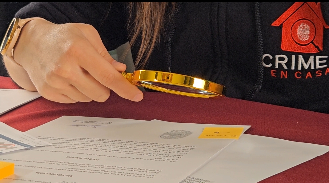 looking with magnifier